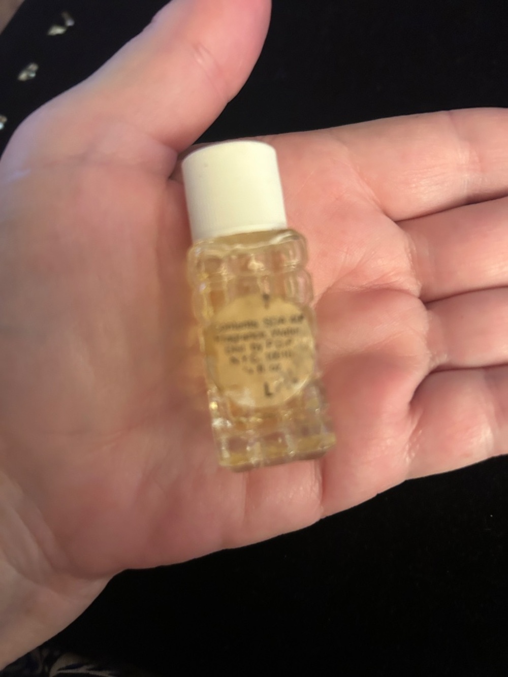 Collectible Vintage Miniature Perfume Bottle, Clear Ribbed Glass